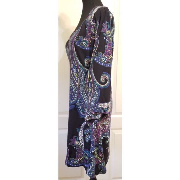 Almost Famous Casual Career Multicolor Paisley Print 3/4 Kimono Sleeve Size XL - Picture 2 of 8